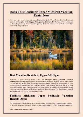 Book This Charming Upper Michigan Vacation Rental Now