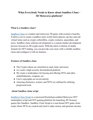 what everybody needs to know about sandbox clone