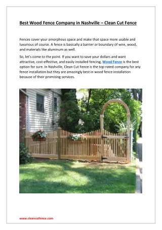 Best Wood Fence Company in Nashville