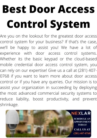 Best Door Access Control System