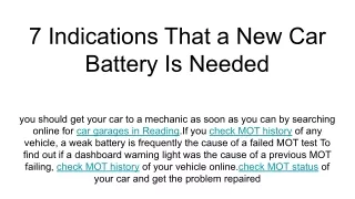 7 indications that a new car battery is needed