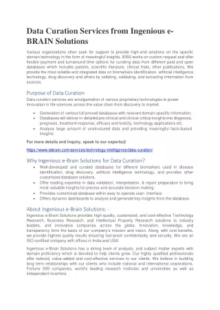 data curation services from ingenious e brain solutions