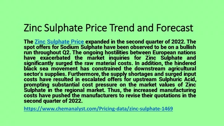 zinc sulphate price trend and forecast
