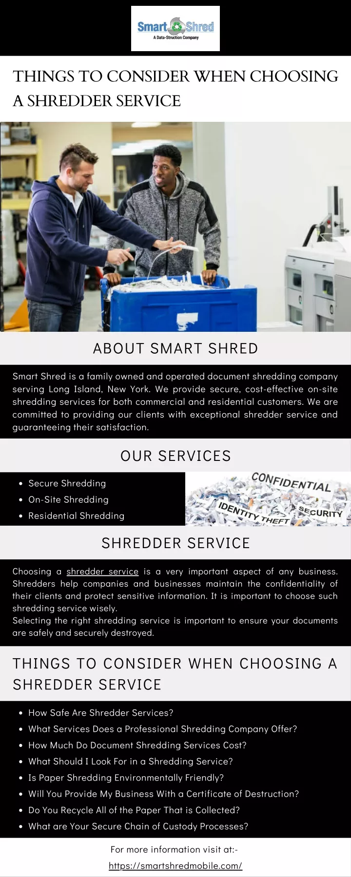 things to consider when choosing a shredder