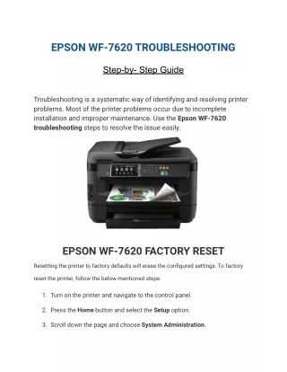 epson wf 7620 troubleshooting