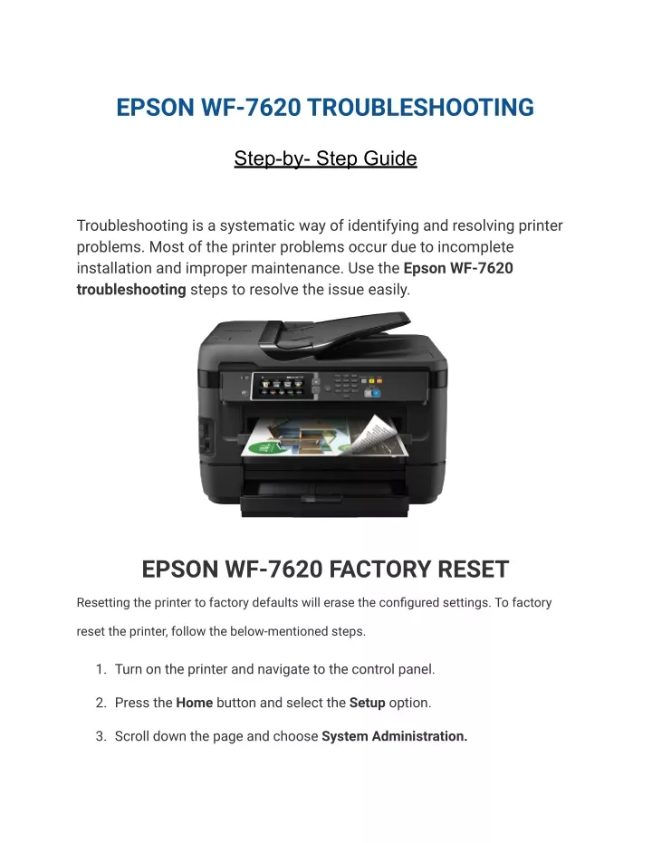 epson wf 7620 troubleshooting