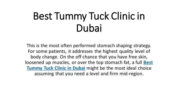 best tummy tuck clinic in best tummy tuck clinic