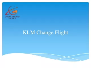 KLM Change Flight