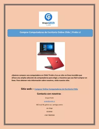 Comprar Computadoras de Escritorio Online Chile | Prafer.cl