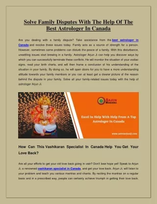 Solve Family Disputes With The Help Of The Best Astrologer In Canada