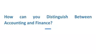 how can you distinguish between accounting and finance