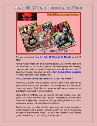 Best Bodybuilding Magazine