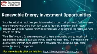Renewable Energy Investment Opportunities