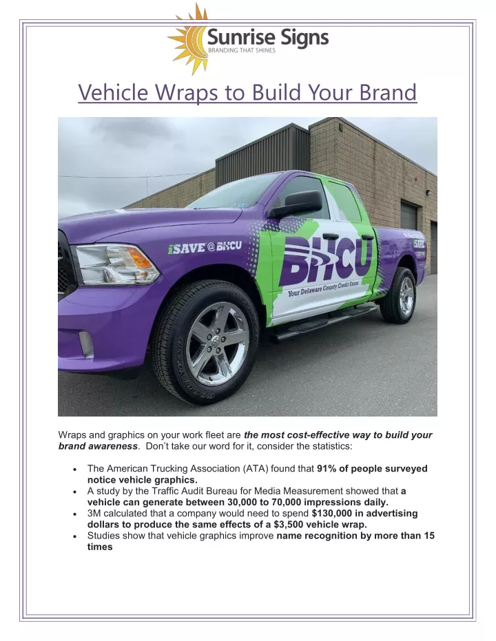 vehicle wraps to build your brand