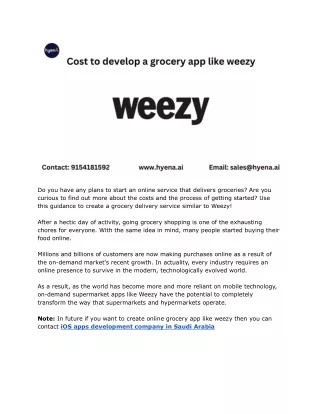 Cost to develop a grocery app like weezy