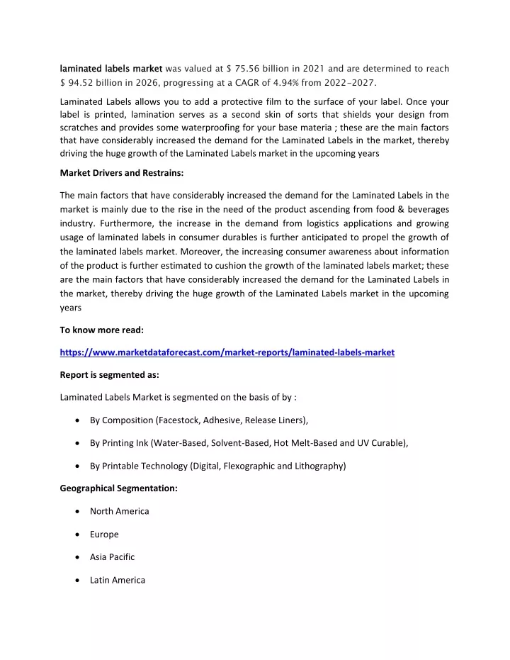 laminated labels market 94 52 billion in 2026