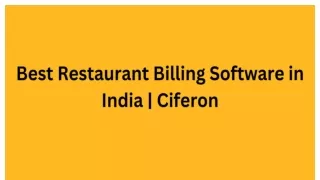 Best Restaurant Billing Software in India _ Ciferon