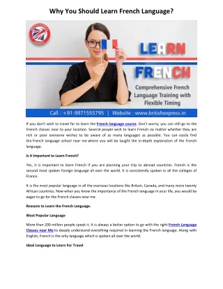 why you should learn french language