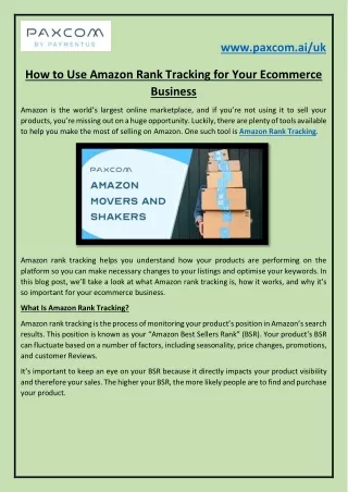 How to Use Amazon Rank Tracking for Your Ecommerce Business
