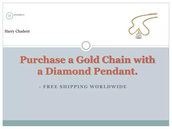 purchase a gold chain with a diamond pendant