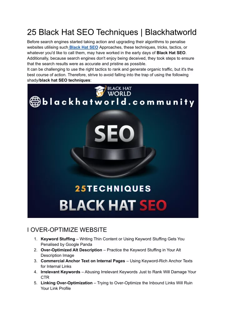 25 black hat seo techniques blackhatworld