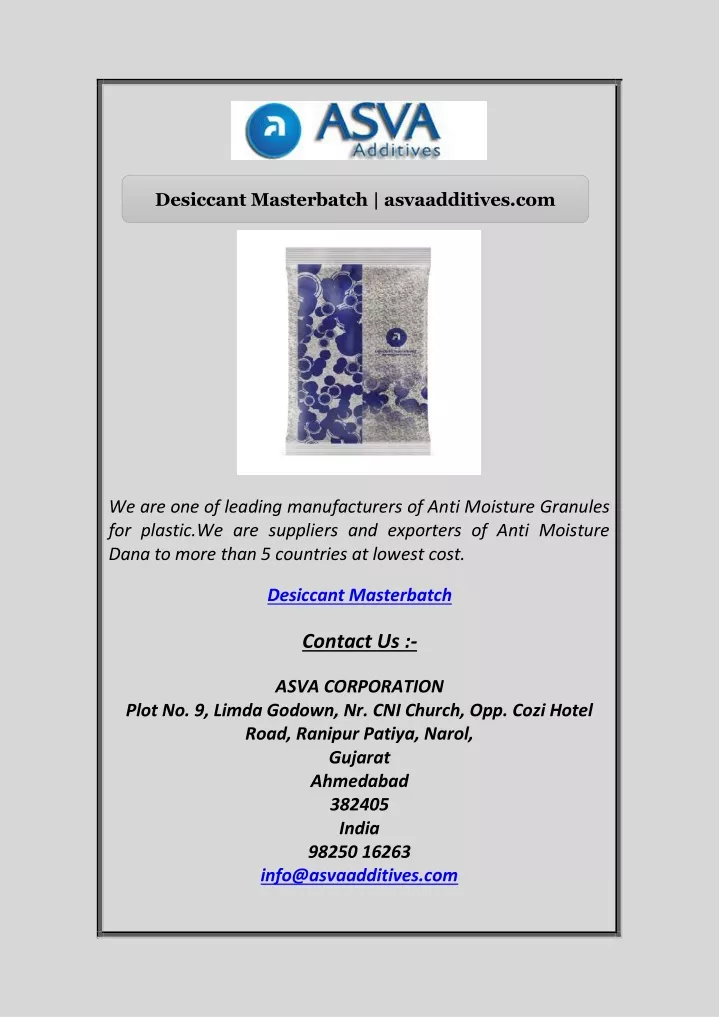 desiccant masterbatch asvaadditives com