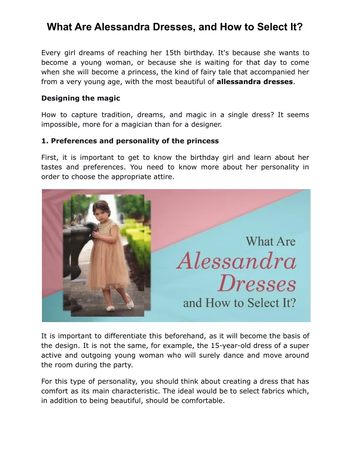 what are alessandra dresses and how to select it