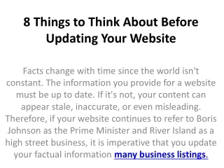 8 things to think about before updating your website