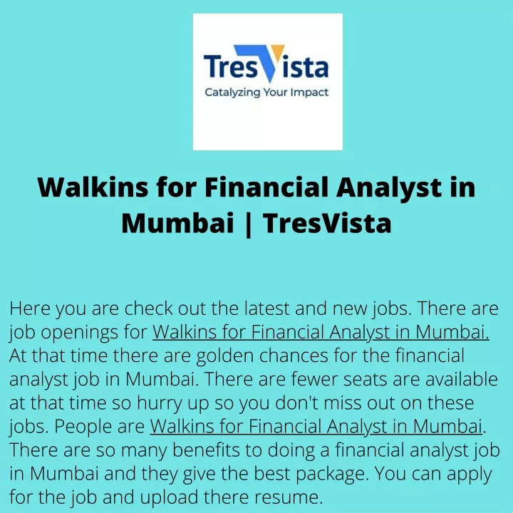 walkins for financial analyst in mumbai tresvista
