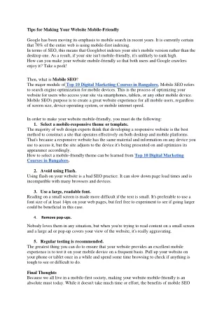 tips for making your website mobile friendly