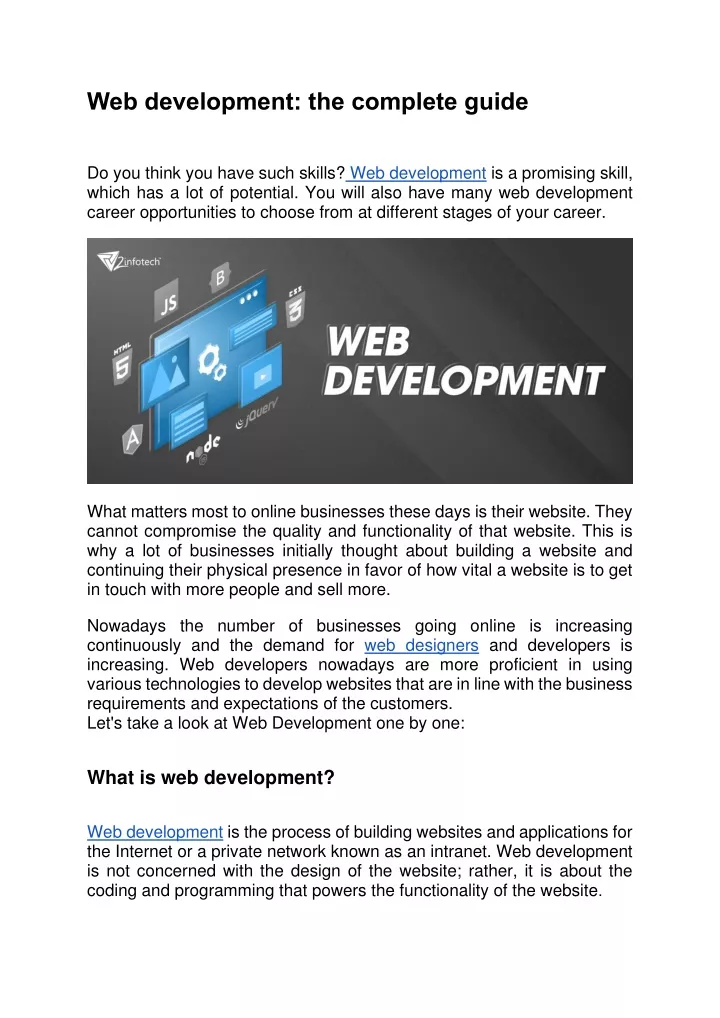 web development the complete guide