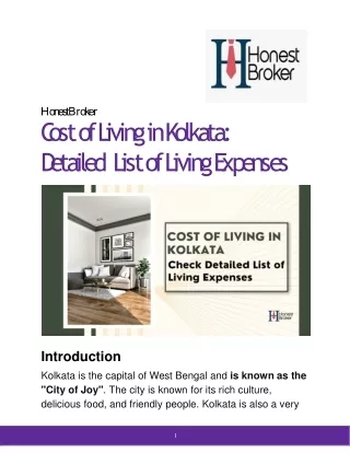 Cost of Living in Kolkata_ Detailed List of Living Expenses