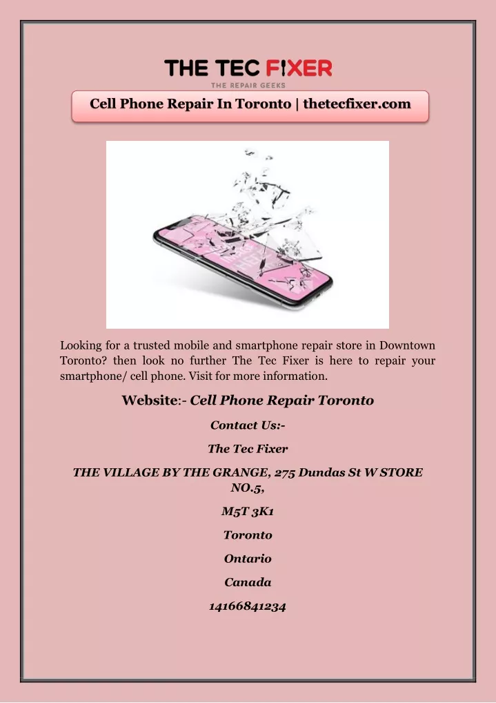 cell phone repair in toronto thetecfixer com