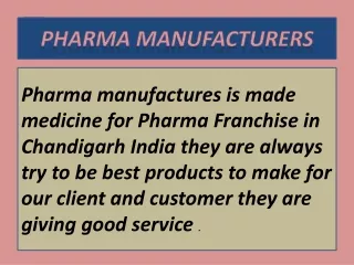 PHARMA MANUFACTURERS