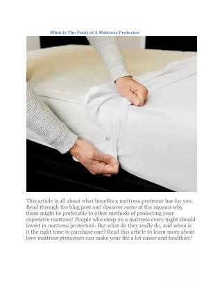 what is the point of a mattress protector
