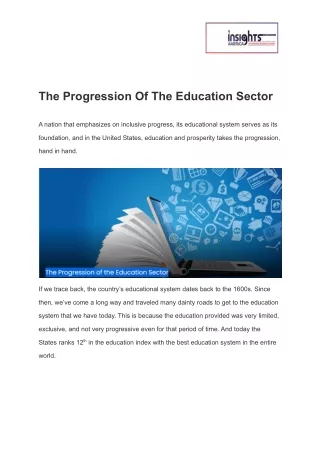 The Progression of the Education Sector