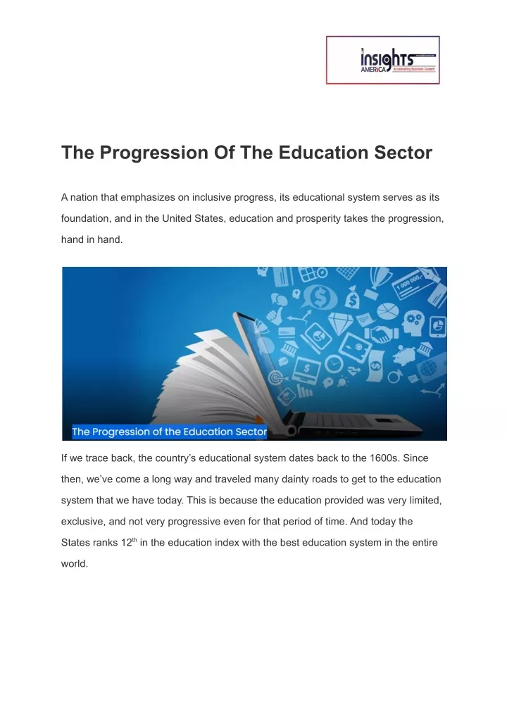 the progression of the education sector
