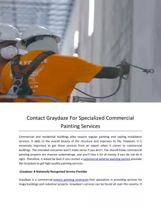 Contact Graydaze For Specialized Commercial Painting Services