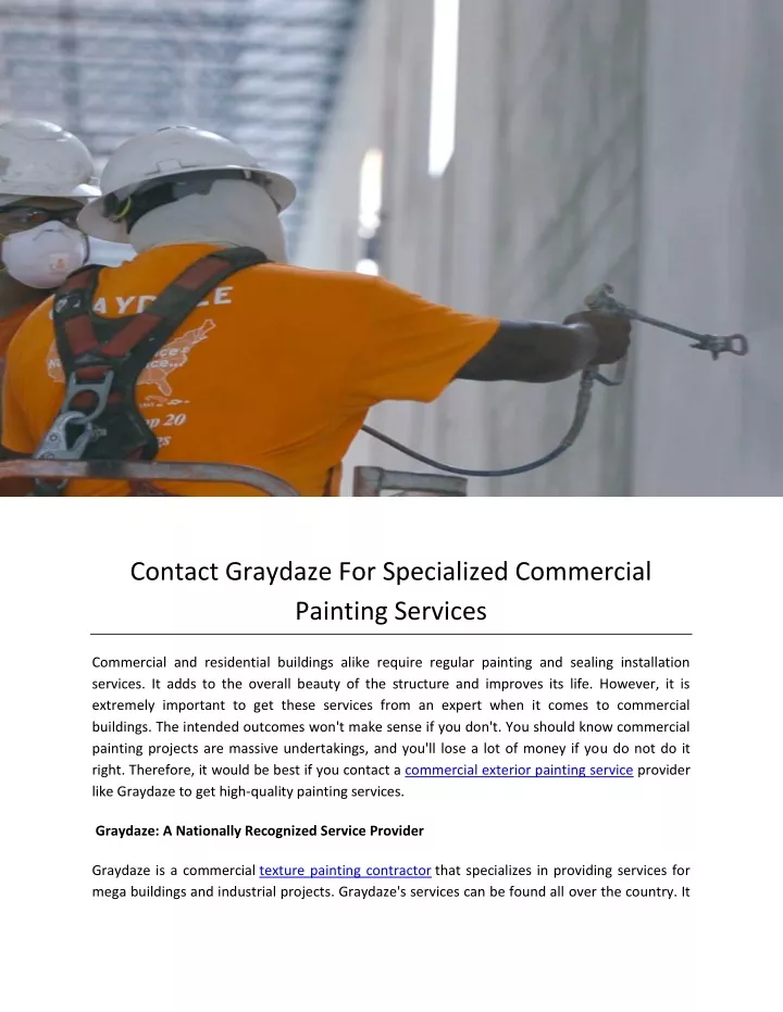 contact graydaze for specialized commercial