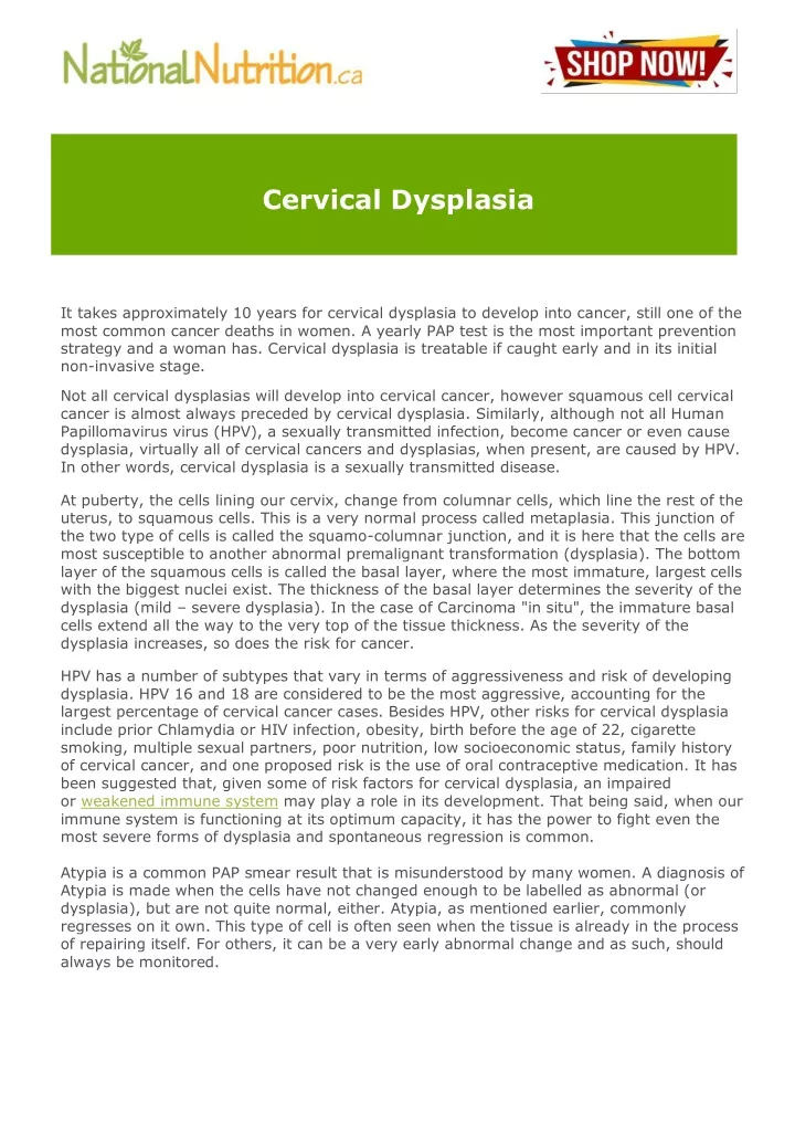 cervical dysplasia