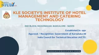 KLE Society's Institute of Hotel Management and Catering Technology