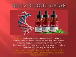 BeLiv Blood Sugar