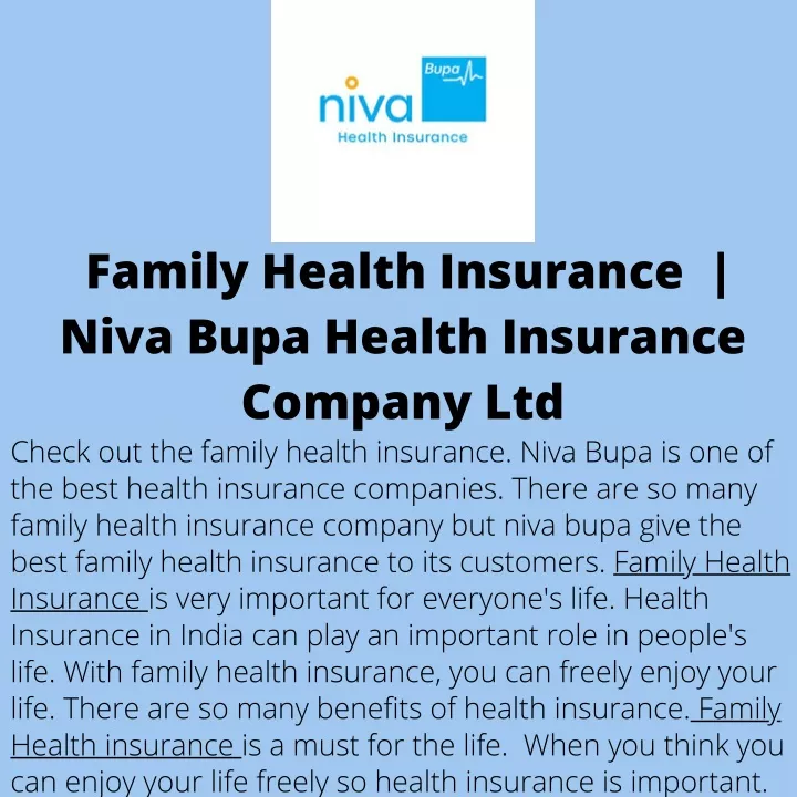 family health insurance niva bupa health