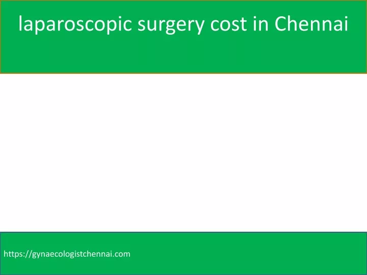 laparoscopic surgery cost in chennai