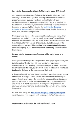 can interior designers contribute to the surging