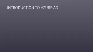 introduction to azure ad