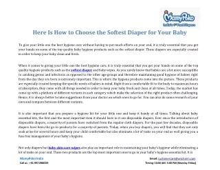 here is how to choose the softest diaper for your