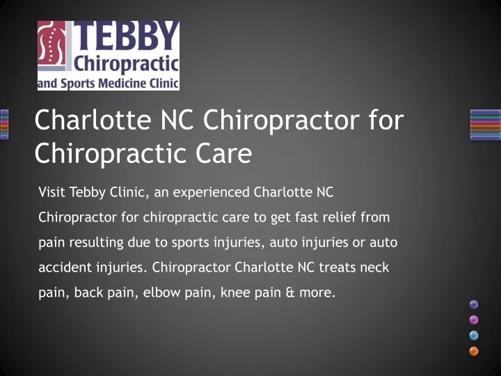 charlotte nc chiropractor for chiropractic care