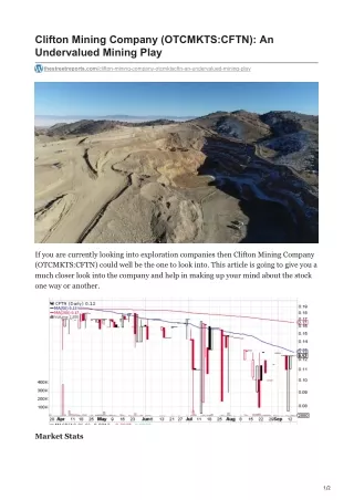 clifton mining company otcmkts cftn