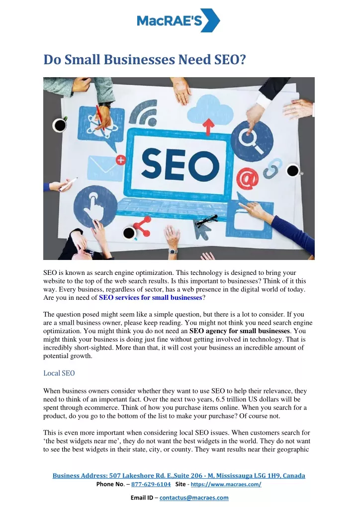 do small businesses need seo